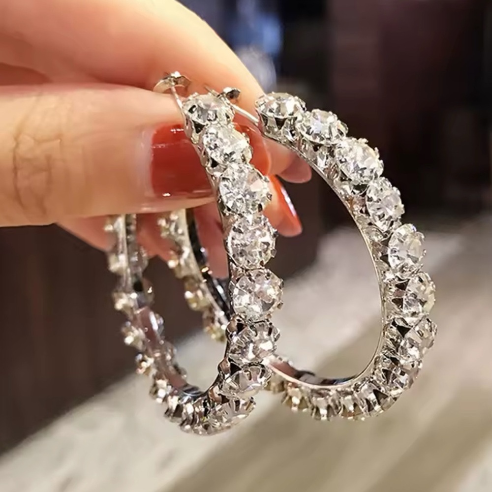 Rhinestone Hoop Earrings